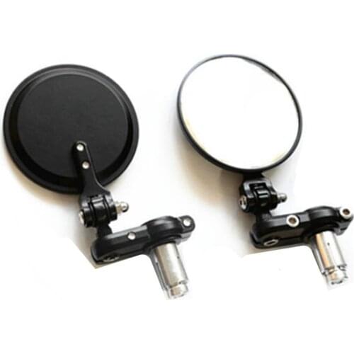 Round 7/8" 22mm Handle Bar End Rearview Mirrors For Harley Honda Yamaha Kawasaki KTM Dual Sport bike Cruiser Bobber Offroad