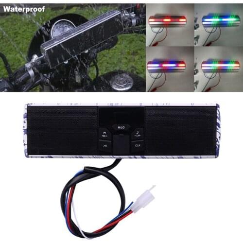 Motorcycle Stereo Speakers MP3 Music Player Bluetooth Player with USB,AUX-IN,FM Radio Blue and White Porcelain