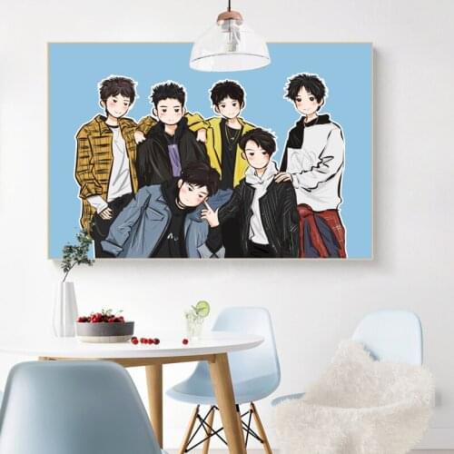 Paint by number art painting by numbers Hand-painted cartoon version of RNG team room wall decoration painting
