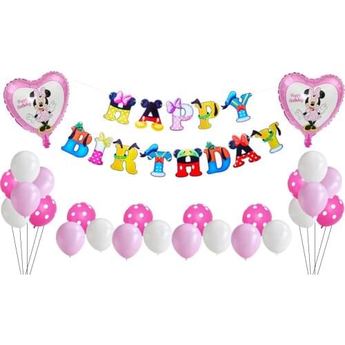 1Set Disney Minnie Foil Balloons Set Mickey Mouse Balloon Birthday Party Decoration Baby Shower Kids Toy Air Globos Supplies