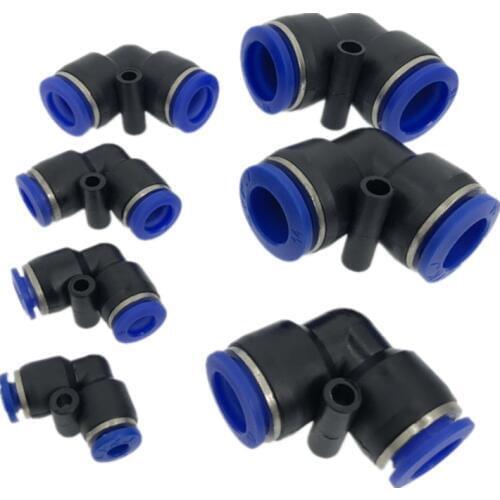 L Shaped Elbow 10mm 8mm 6mm 12mm 4mm OD Hose Tube One Touch Push in Air Pneumatic Connector Fittings Plastic Gas Quick Fitting