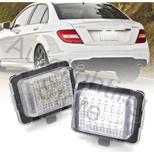 2pcs LED Number License Plate Light For Benz W204 4D, W204 5D wagon, W212 4D, W212 5D, W216, W207, W221 4D 07