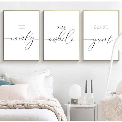 Get Comfy Stay A While Prints Guest Room Decor Be Our Guest Sign Poster Guest Room Wall Art Paintings Picture Decor Wedding Sign