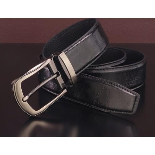 High quality pin buckle genuine leather Cowskin designers belts men waist strap fashion casual young boys cowboy ceinture homme
