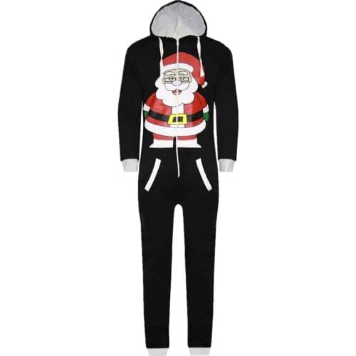 Unisex Christmas Cosplay Clothing Cartoon Comic Santa Claus Long Sleeve Adult Onesie Costume Winter Sleepwear Animal Pajamas