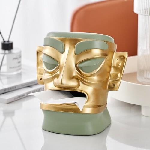 Tissue Boxes Home Decor Car Tissue Holder Face Statue Home Decoration Accessories Living Room DecorationKitchen Home Storage
