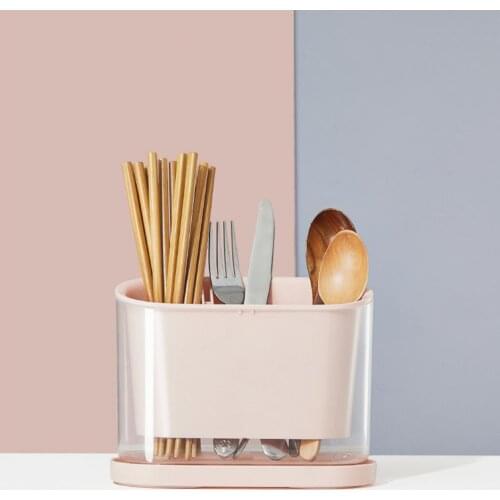 Cutlery Drainer Double Layer Wall Mounted Fork Storage Basket Kitchen Utensils Chopsticks Holder Drying Rack Basket for Home