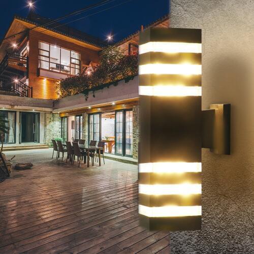 DONWEI Outdoor Waterproof IP65 Up Down Aluminum Cylinder LED Wall Light Modern Style Dual Head E27 Wall Lamp AC 85-240V