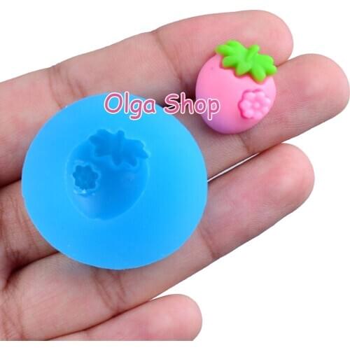 SYL028 16.7mm x 14.5mm Strawberry Silicone Mold Fondant Cake Decoration Candy Resin Clay DIY Pendant Craft Candle Soap FOOD SAFE