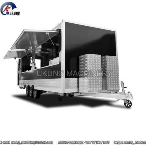 UKUNG 680cm self-designed mobile burger trailer, 3 axles food truck for selling burger and drinks