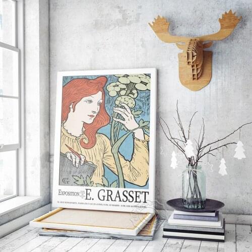 Vintage French Exhibition Poster, Vintage Art, Poster for Works By Grasset, Exhibition Museum Poster, Retro Poster, Home Decor