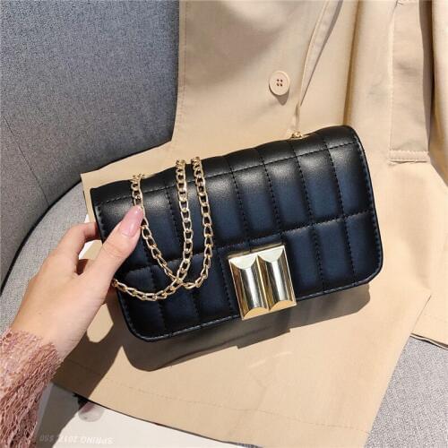 High quality leather womens shoulder bag fashion new ladies messenger bag metal chain large capacity handbag girl bag discount