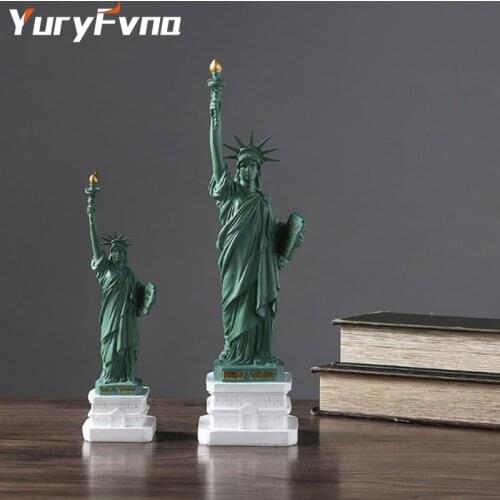 YuryFvna Nordic Statue of Liberty Resin Sculpture Ornaments Goddess Liberty Desktop Statue Souvenirs Home Decoration Gifts