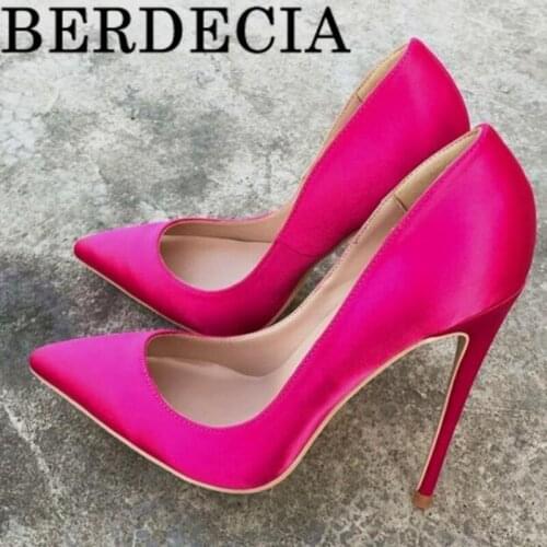 Silk Fashion Spring High Heels Woman New Party Wedding Stiletto Shallow Women Shoes Brand Resign Berdecia Pointed Toe Pumps