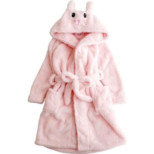 Winter Pajamas Girls Kids Cartoon Thicken Flannel Hooded Warm Robe for Toddler Children Clothing High Qulaity