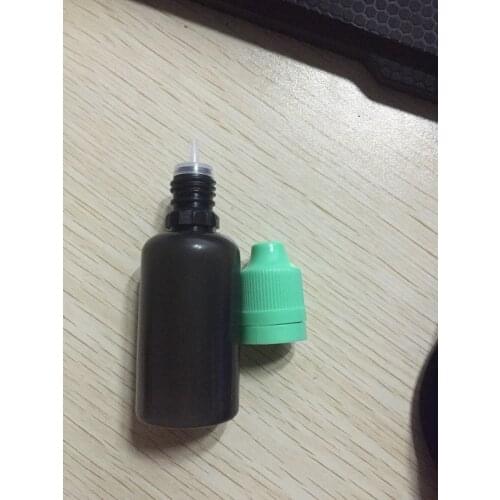 1000pcs/lot black bottle 30ml plastic dropper bottle for child resistant tamper evident cap