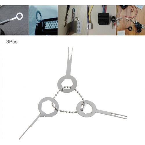 3PCS Durable Universal Stainless Steel Car Harness Wiring Crimp Connector Plug Terminal Removal Tool Kit Accessories