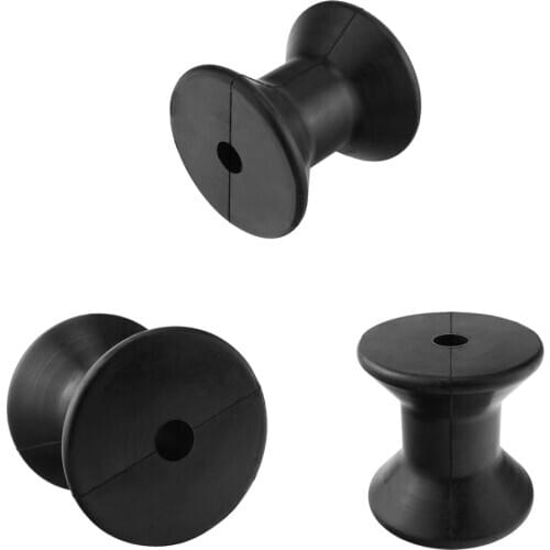 3 Pcs. Universal Rubber Keel Roller Bow Reel For Boat Yacht Marine, Outer Φ75mm, Inner Φ14mm, Length 76mm