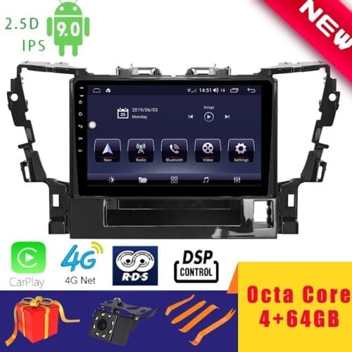 9" Android 10.0 Car Multimedia Player Stereo for Toyota Alphard Vellfire 2015~2018 Head Unit Octa Core DSP 2.5D+IPS 4G Carplay