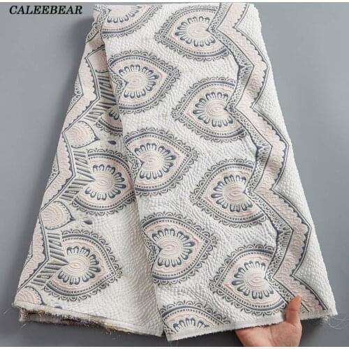 African Lace Fabric High Quality Elasticity Lace Fabric Damask Jacquard French Lace Fabric For Wedding Bridal Material Sew S2387