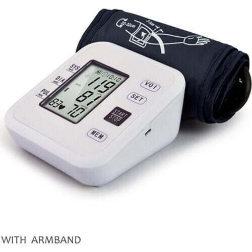 Automatic Digital Arm Blood Pressure Monitor Backlight LCD Voice Heart Beat Rate Pulse Meter Sphygmomanometer Pulsometer Measure