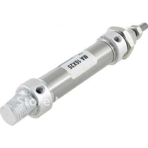 Free Ship 10pcs/lot 16mm Bore 25mm Stroke Stainless Steel Round Pneumatic Cylinder 1.0Mpa MA16-25