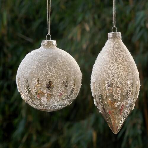 Free Shipping 2pcs/pack Surface Beads Sticking Glass Pendant Christmas Tree Hanging Decorative Globe Handmade Friend Gift Ball