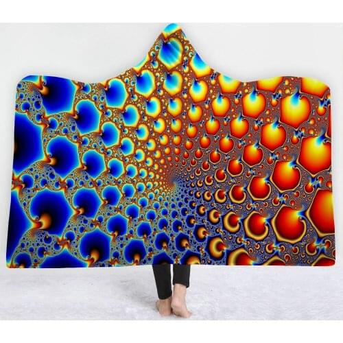 Bohemian Hooded Blanket For Adults Mandala Lovers Moon Stars Sherpa Fleece Woman Throw Blanket Microfiber Soft Wearable Blankets