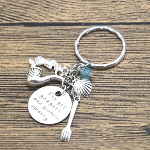 12pcs/lot Ariel Inspired Little Mermaid keyring I've got gadgets and gizmos aplenty. Little Mermaid jewelry Giftcrystals