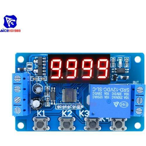 DC 12V Timer Delay Relay Digital LED Display Programmable Multi-Function Trigger Time Circuit Control Cycle Switch PLC Module