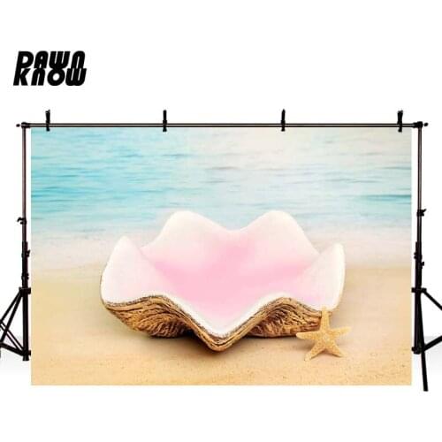 DAWNKNOW Cartoon Pink Conch Photography Background Photocall Shoot Backdrop Children Party Newborn Photo Studio Customize GY461