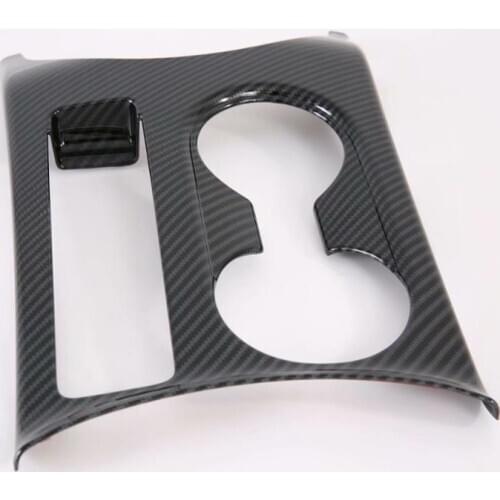 For KIA SELTOS 2019 2020 Carbon Fiber Look Interior Gear Hand Shift Box Cover Trim Garnish Panel Sticker Auto Car Accessories