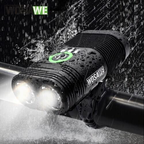 WOSAWE 2400 lumens LED Flashlight USB Rechargeable Lanterna Bike light Wide floodlight IP67 Waterproof SOS Cycling Accessories