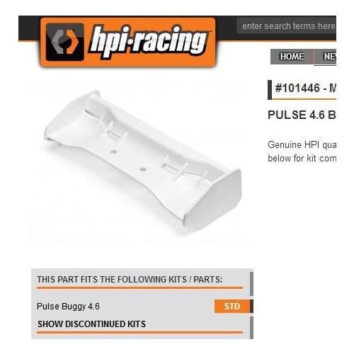 HPI Racing Moulded Rear Wing White For 1:8 Buggy RC Cars Off Road #101446