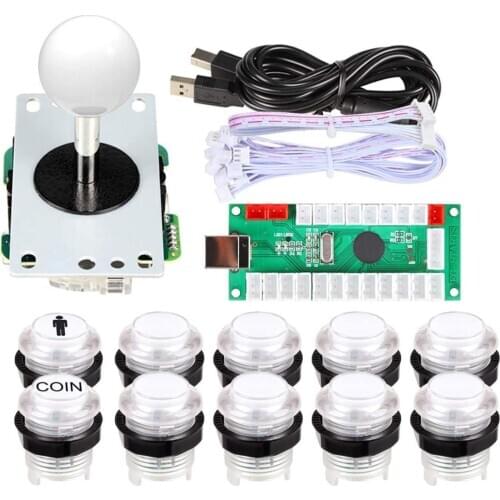 1 Player USB LED Encoder To PC Games 8 Way Joystick Controllers LED Arcade Buttons For Arcade DIY Kits Parts Mame Raspberry Pi G