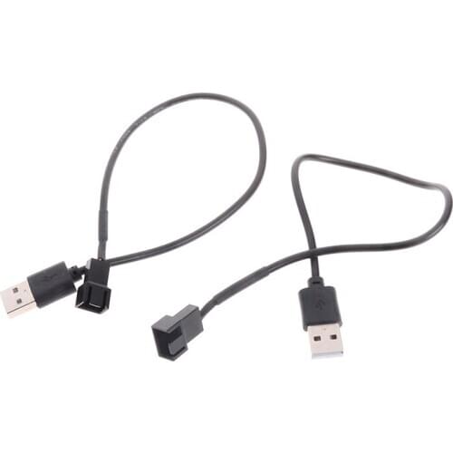 1Pc 3/4 Pin Computer PC Fan Power Cable Connector Adapter 5V 30cm Connect 3pin Or 4pin Fan To USB Adapter Cables
