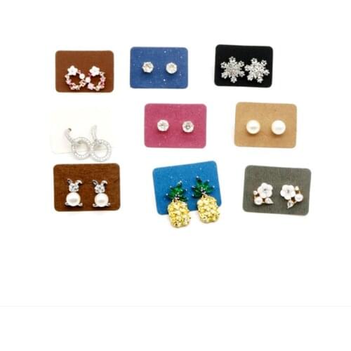 100PCS 3.5X2.5cm Multi Color Paper Cute Stud earring HangTag card custom logo cost extra Jewelry Display packing Card