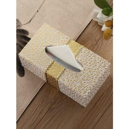 Tissue Box Nordic Ins Household Living Room Tissue Box Creative and Slightly Luxury Style Napkin Carton High-End Tissue Box