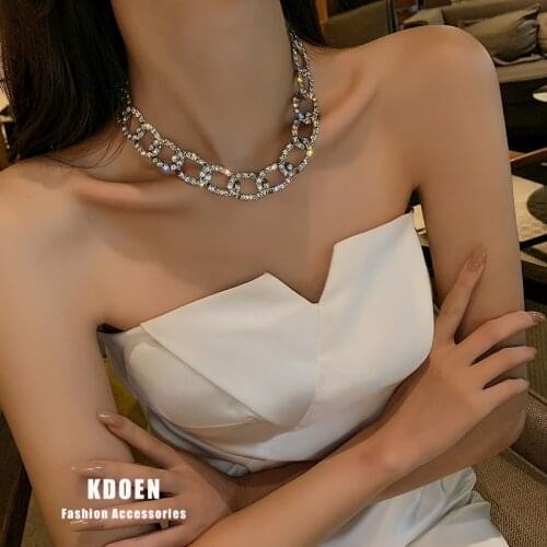Europe and America exaggerate thick chain hip-hop short necklaces temperament clavicle chain nightclub sexy women neck chain