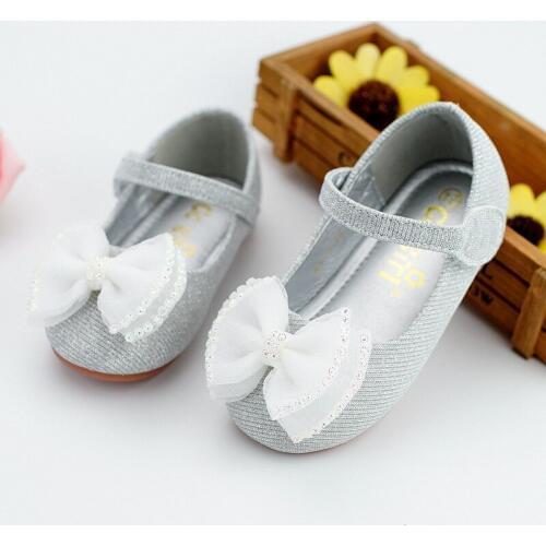 Cute toddlers baby girls bowtie shoes for children kids leather single shoes girls party shoes