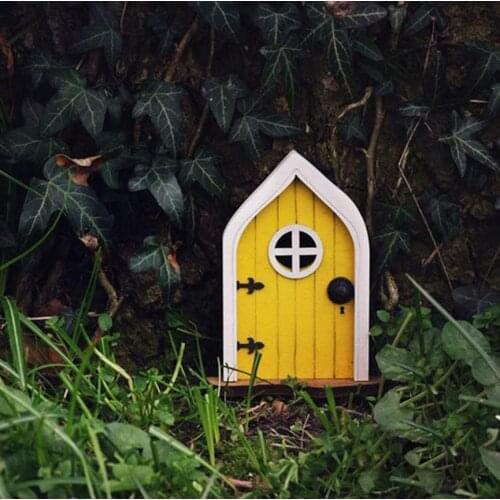 Miniature Fairy Gnome Door Outdoor Wooden Tree Decoration for Garden Yard Lawn