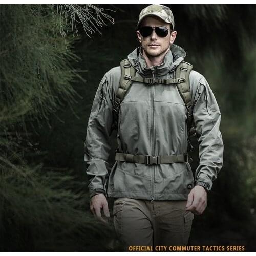 Man Spring /autumn Waterproof Hoodie Coat Casual Clothing Military Tactical Outdoor Soft Shell Hiking Sport Jackets