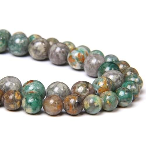 NEW 100% Natural African green agates gem stone beads Round real mineral Stone Beads For Jewelry Making Bracelet Necklace bead