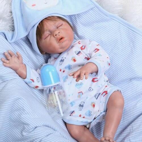 Detial painted Bebe Reborn Dolls 50cm Soft full body silicone reborn baby boy dolls rebirth infant doll models gift