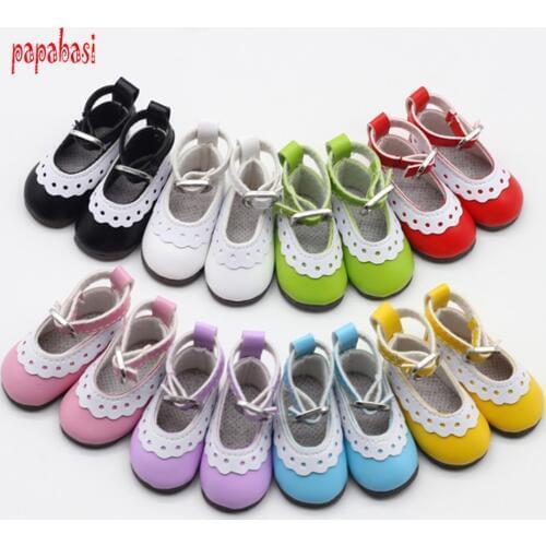 5cm PU Leather Doll princess Shoes for BJD Dolls, Lace Canvas Mini Toy Shoes1/6 Bjd For Russian Doll Accessories