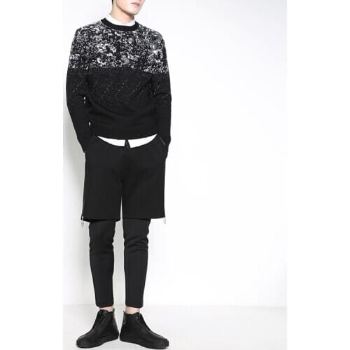 Original trendy brand mens clothing fake two-piece bottoming sports pants hip-hop slim-fit casual pants