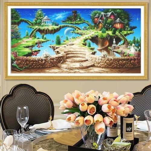 Full Square Round Drill DIY Diamond Embroidery Landscape Scenery Cross Stitch 5D Diamond Painting Animal Mosaic Wall Art Poster