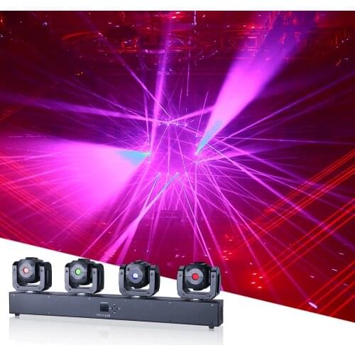 4 Eyes RGB 3in1 Laser Moving Head Light DMX512 Full Color Stage DJ Disco Laser Projector Light led Party Wedding Laser Lights