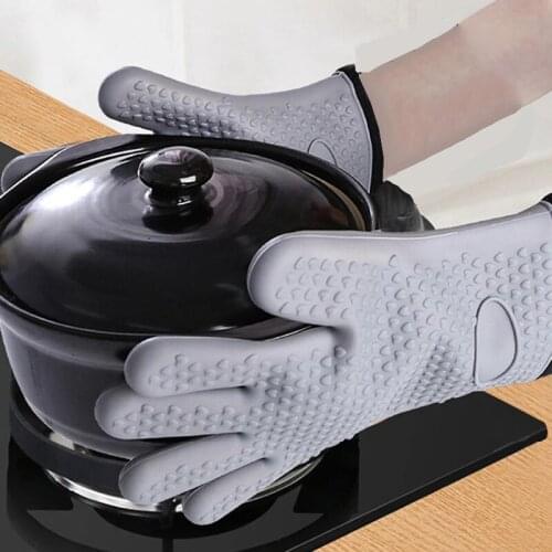 Silicone Gloves Heat Resistant Thicken Microwave Oven Gloves Non Slip Durable Oven Glove Multifunction Portable Cooking Glove