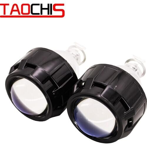 TAOCHIS 2.5 MINI H1 Bi xenon projector lens Mask Cover Black color Chrome color WST lens with light bulbs fast bright ballast